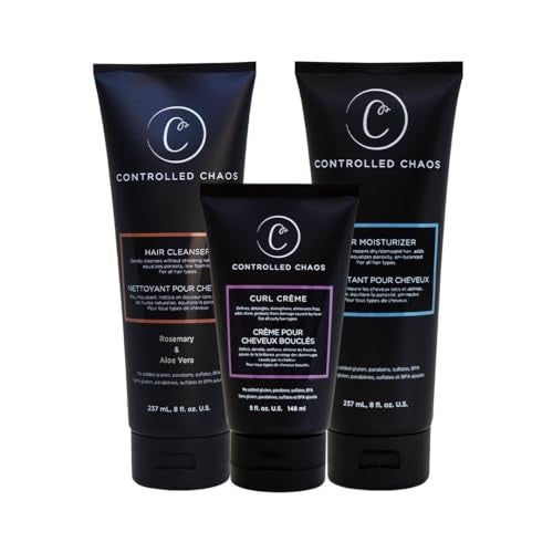 Controlled Chaos Hair Care Set for Curly Hair 3 Pack Including Shampoo Conditioner Curl Defining Cream to Control Frizz Nourish All Hair Types - Image 1