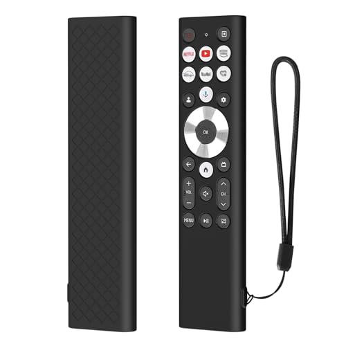 USTIYA حافظة ريموت USTIYA لتلفاز Hisense الذكي ERF6A80/ERF6G80H/ERF6F80H 85U88N Clase A7 U8 Series 4K لجوجل TV غطاء تحكم واقي من السيليكون (أسود) - Image 1