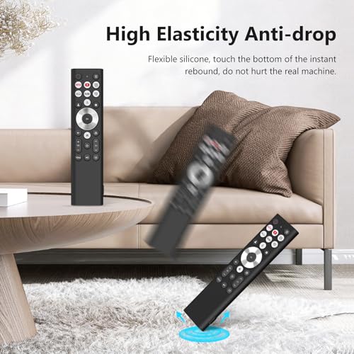 USTIYA حافظة ريموت USTIYA لتلفاز Hisense الذكي ERF6A80/ERF6G80H/ERF6F80H 85U88N Clase A7 U8 Series 4K لجوجل TV غطاء تحكم واقي من السيليكون (أسود) - Image 5