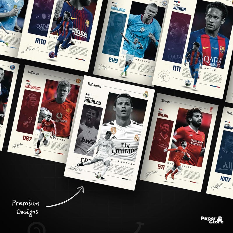 Thepaper9store Cardstock Football Posters Pack of 10 | A4 Size (8.4x12 Inch) | Premium 300 GSM Art Prints | | Aesthetic Room Posters for Bedroom, Living Room, Office - Image 3