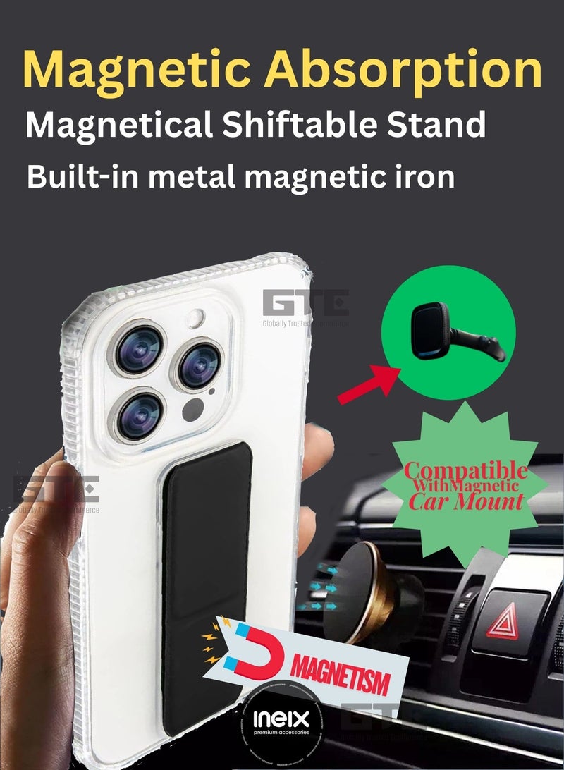 إينيكس جراب حماية شفاف 3 في 1 مغناطيسي ذو مسند للهاتف  هونر ماجيك 7 برو-شفاف/أسود - Image 4