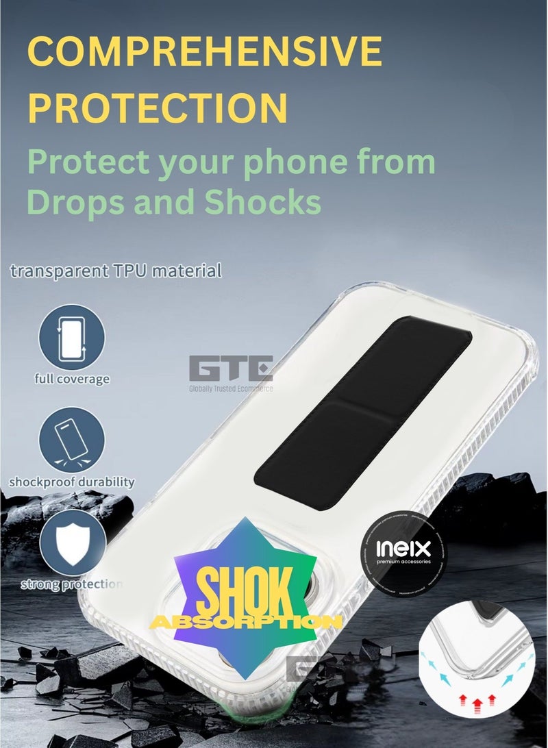 إينيكس جراب حماية شفاف 3 في 1 مغناطيسي ذو مسند للهاتف  هونر ماجيك 7 برو-شفاف/أسود - Image 3