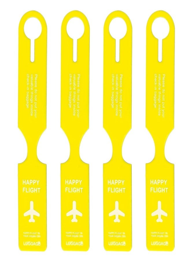 SRN ENTERPRISE Travel in Style with 4 Labels Luggage Labels - Name, Address, & Phone Number - Perfect Baggage Or Handbag Identifier - Multicolor - with SRN Enterprise (Yellow) - Image 1
