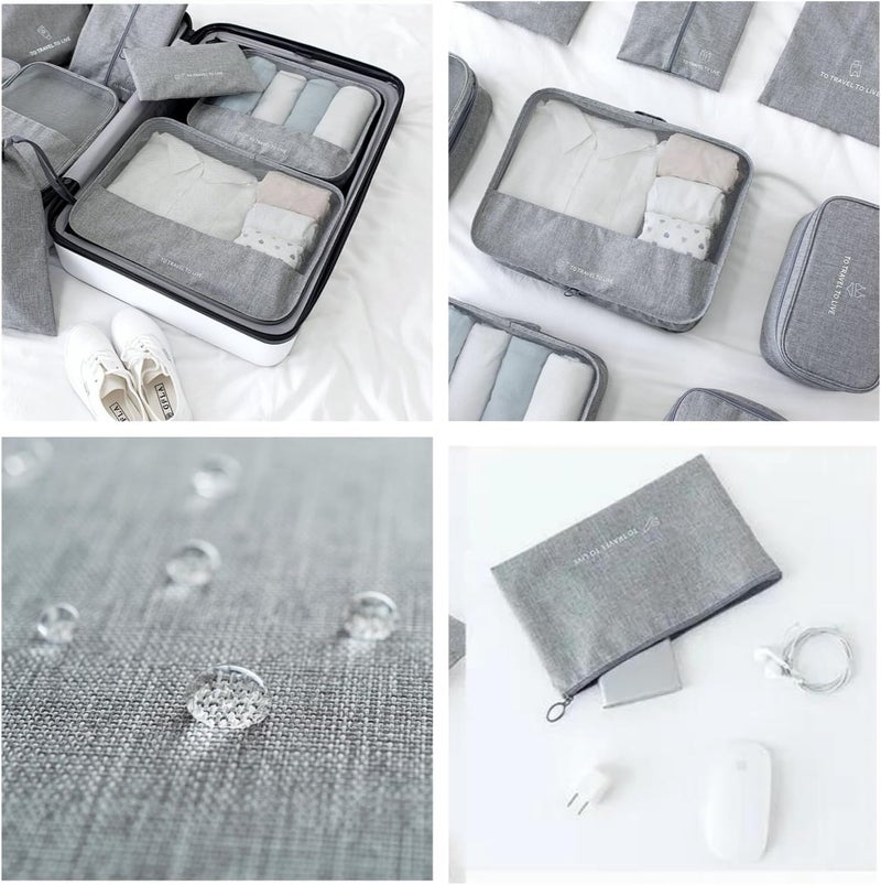 TOCINGO 7 pc / 6 pc Travel Oraganizer Packing cubes kit, Sapace Saver Multi use Bag for Men and Women, Clothes packing cubes for travel, Cupboard Oraganizer cubes (7 pc-GREY OXFORD) - Image 5