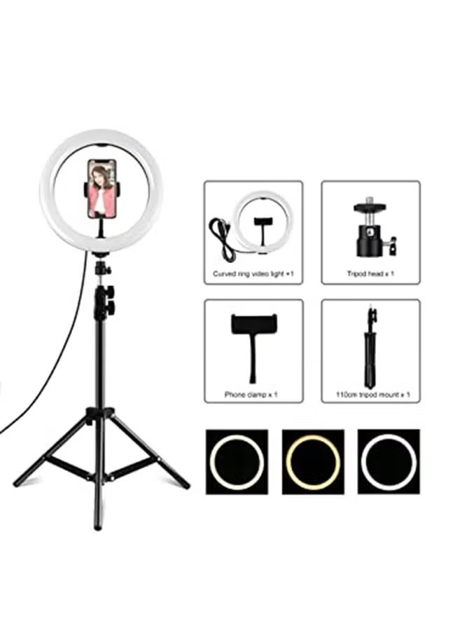 East Lady LED Photography Ring Light With Tripod Stand Black/White - Image 1