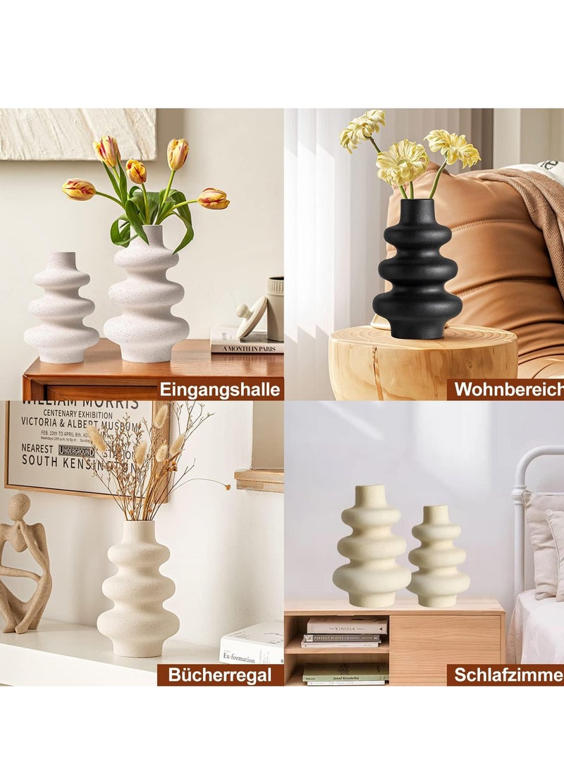 Matte Vase, Pampas Grass Vase Decor, Ceramic Vase, Office And Home Decor For Fresh And Dried Flowers, Bouquet, 2 Pieces - Image 2