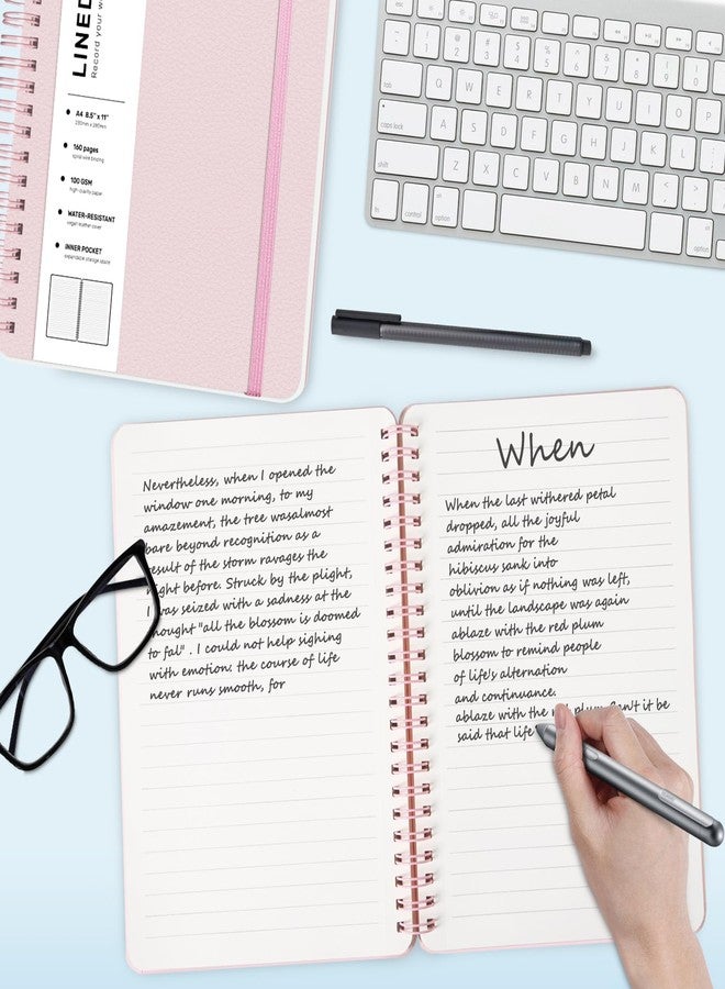 ABERLLS Lined Spiral Journal Notebook, A4 Spiral Notebook, 8.5''×11'' 100GSM Thick Paper Spiral Bound Journaling Notebooks for Work, School, Women, College Ruled Spiral Notebook for Note Business, Pink - Image 3