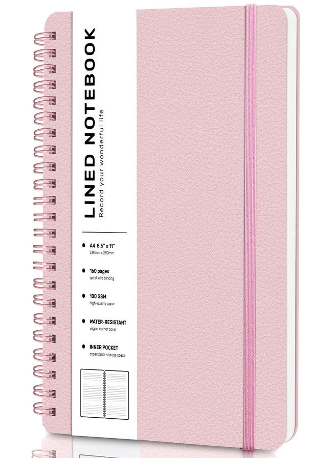 ABERLLS Lined Spiral Journal Notebook, A4 Spiral Notebook, 8.5''×11'' 100GSM Thick Paper Spiral Bound Journaling Notebooks for Work, School, Women, College Ruled Spiral Notebook for Note Business, Pink - Image 1