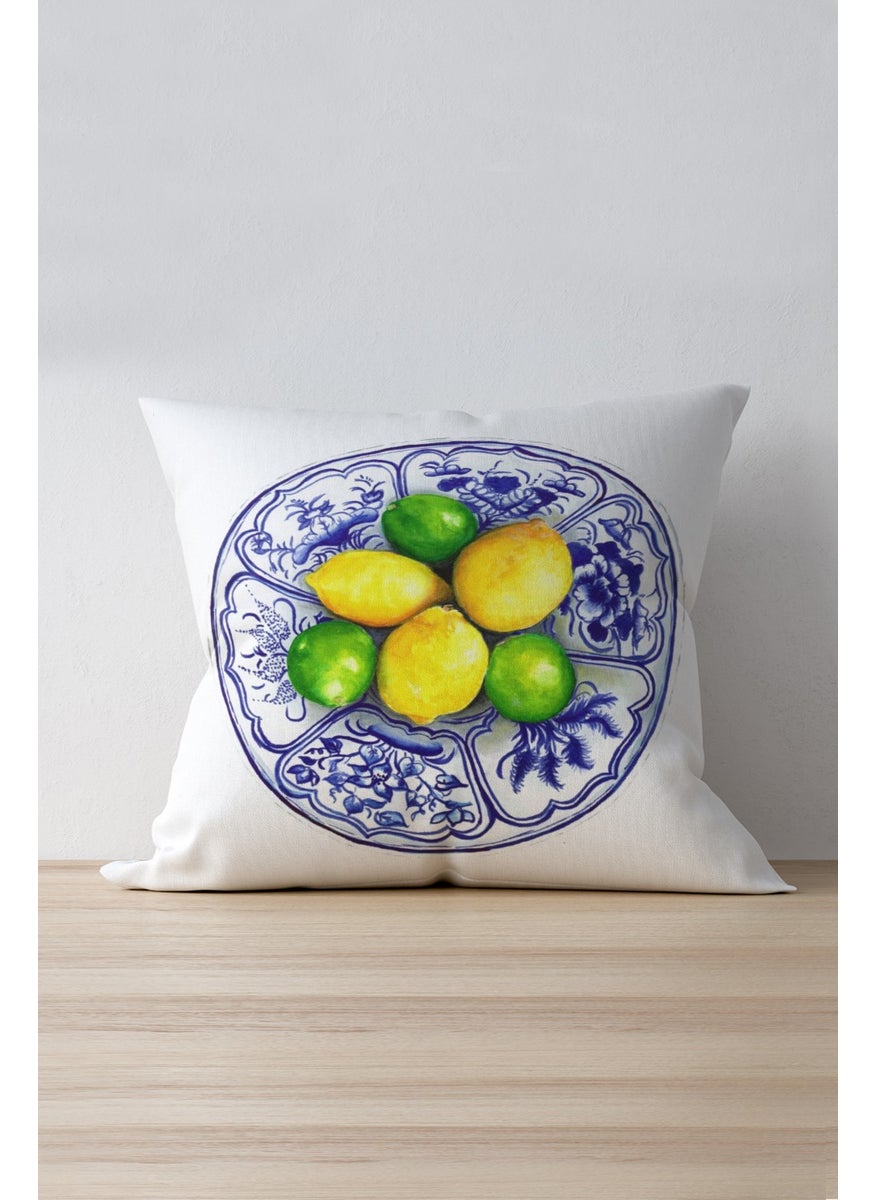 Cango Home Double Sided Printed Lemon Yellow Green Pillow Cushion Cover 904-CT 