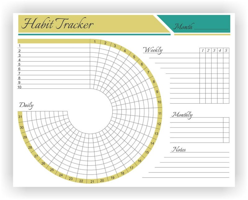 Kelenate® (Round) Habit Tracker Calendar - Inspirational Habit Journal -12 Sheets Daily Habit Tracker Journal and Goal Board - Motivational Goal Journal - Great Tool For Productivity And Workout - Image 4