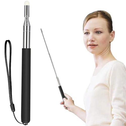 Hodaqe Telescopic Teachers Pointer,Teaching Pointer Stick for Classroom,Metal Hand Retractable Pointer Extended Length 100cm, Handheld Presenter Whiteboard Pointer (Black) - Image 1