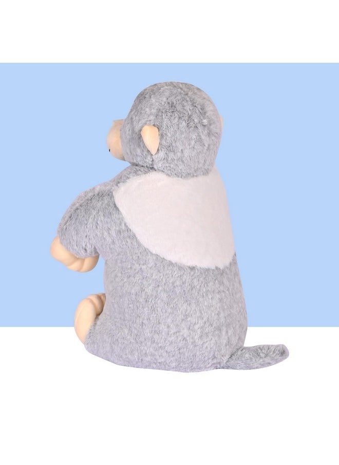 Besties BESTIES Premium Fur Monkey Soft Toy Cum Pillow Grey - Height 45 cm  - Image 3