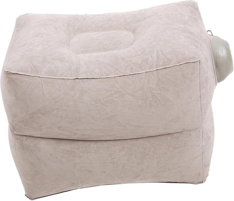 وسادة مسند القدم القابلة للنفخ دعم مريح للساق للسفر بالطائرة تصميم مقاوم للتآكل لتعزيز الراحة لتمديد الساق والاسترخاء في الرحلات الجوية والطرق - Image 1