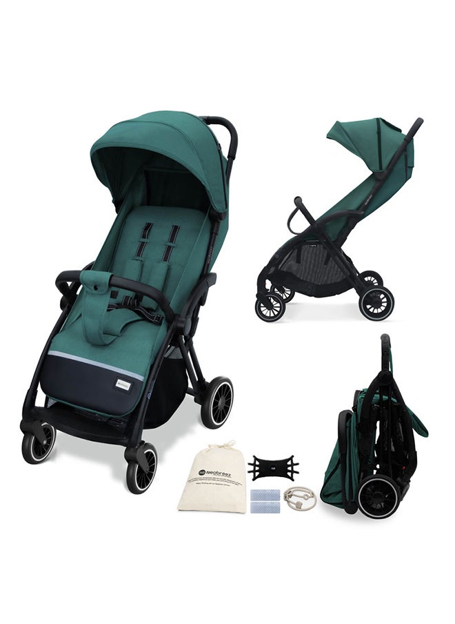 neobreez THETA Auto Fold Self Stand Travel Baby Toddler Stroller,  Compact Pushchair, Waterproof UPF 50+ Canopy, Gift  And Cotton Bag, Phone Holder, Toy Strap, Reflective Stickers, 0-4yrs, 22kg, 3yrs Warranty  - Image 1