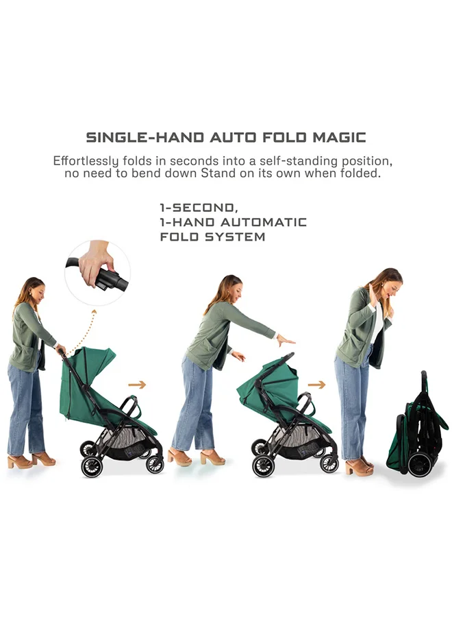 neobreez THETA Auto Fold Compact Lightweight Travel Toddler Baby Stroller,  Self-Stand Baby Trolley,  Pushchair,  Waterproof UPF 50+ Canopy, 0-4yrs,  22kg,  3yrs Warranty