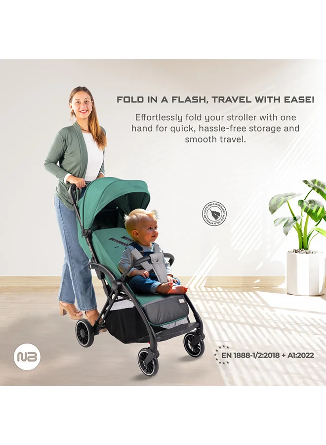 neobreez THETA Auto Fold Compact Lightweight Travel Toddler Baby Stroller,  Self-Stand Baby Trolley,  Pushchair,  Waterproof UPF 50+ Canopy, 0-4yrs,  22kg,  3yrs Warranty