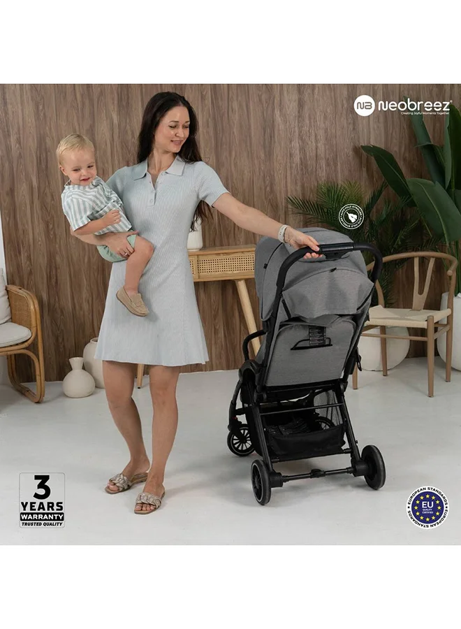 neobreez THETA Auto Fold Compact Lightweight Travel Toddler Baby Stroller,  Self-Stand Baby Trolley,  Pushchair,  Waterproof UPF 50+ Canopy, 0-4yrs,  22kg,  3yrs Warranty