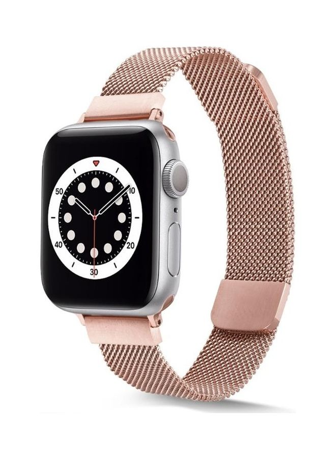 HuHa Ethnic Replacement Watchband for Apple Watch Series 1/2/3/4/5/6/7/SE 38/40/41mm Rose Gold - Image 2