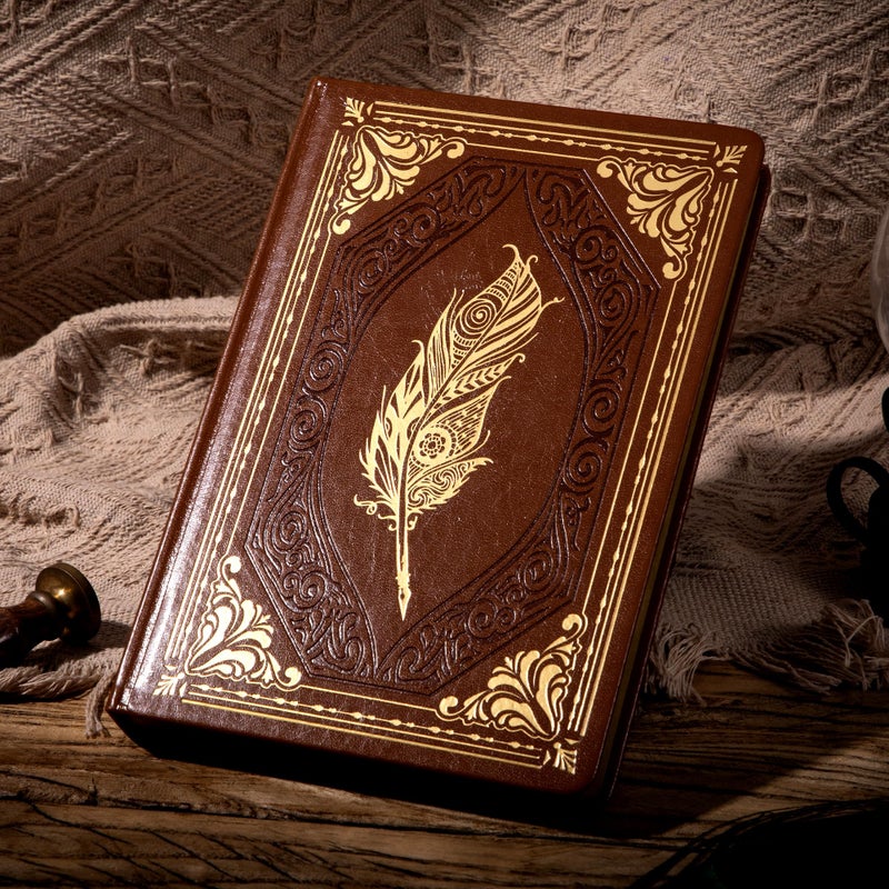 CAGIE 320 Pages Thick Hardcover Journaling Notebooks Vintage Leather Journal for Women Men A5 College Ruled Journals for Writing with Gift Box, 5.7 x 8.3 in, Brown - Image 3