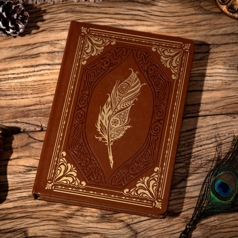 CAGIE 320 Pages Thick Hardcover Journaling Notebooks Vintage Leather Journal for Women Men A5 College Ruled Journals for Writing with Gift Box, 5.7 x 8.3 in, Brown - Image 2