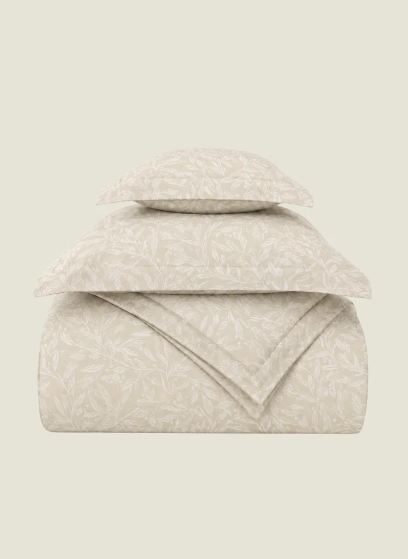 Dwell KIARA JACQUARD 4PC DUVET COVER SET - BEIGE