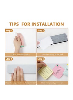 SYOSI 5 Pack Felt Pin Board Bar Strips Bulletin Board for Bedrooms Offices Home Wall Decoration, Notice Board Self Adhesive Cork Board with 50 Push Pins for Paste Notes, Photos, Schedules (White)  - Image 5