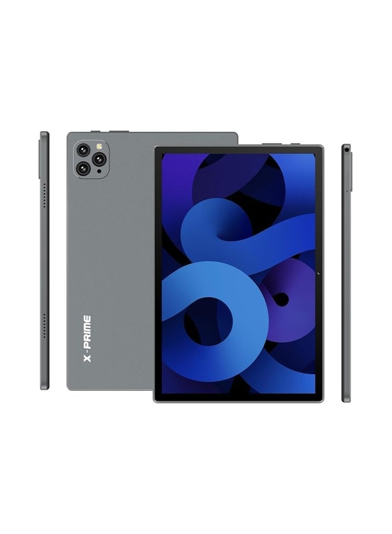 اكس برايم جهاز لوحي ذكي X-Prime A15 Max بشاشة عالية الدقة مقاس 10.1 بوصة، يعمل بنظام Android 13، مع لوحة مفاتيح وماوس وشريحتي اتصال وشبكة 5G وواي فاي وذاكرة وصول عشوائي (RAM) سعة 8 جيجابايت وذاكرة قراءة فقط (ROM) سعة 256 جيجابايت وكاميرا مزدوجة ودعم Google Meet وZoom (رمادي) - Image 1