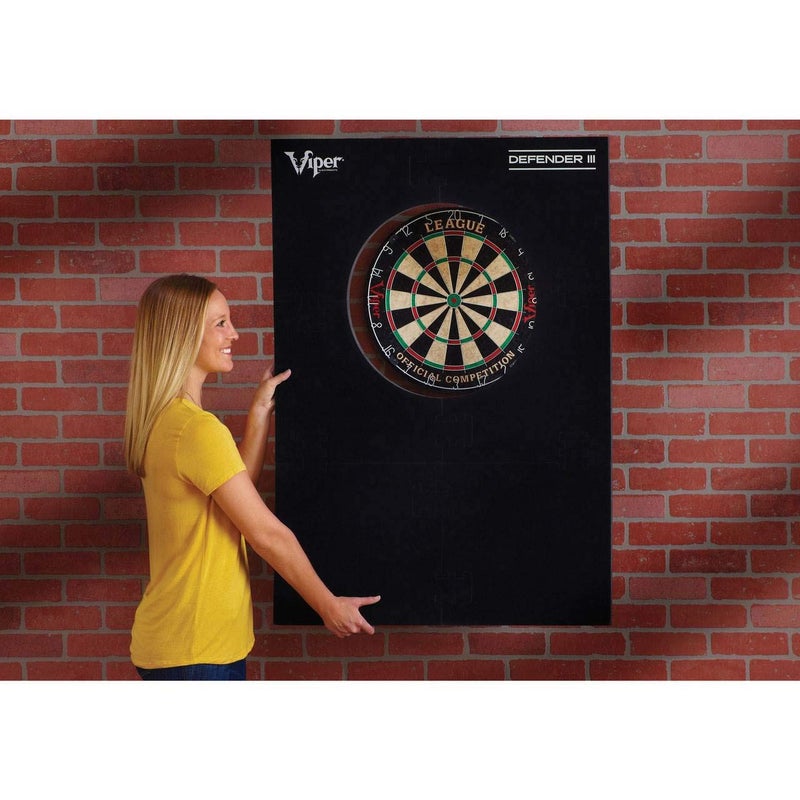 Viper Defender III Extended Length Dartboard Surround Wall Protector, Fits 17.75" and 18" Bristle Dartboards, Compression-Fit Easy Mounting, 45" H x 32" W x 1" Thickness, Black - Image 2