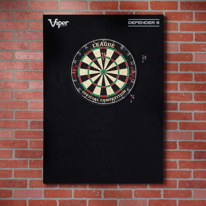 Viper Defender III Extended Length Dartboard Surround Wall Protector, Fits 17.75" and 18" Bristle Dartboards, Compression-Fit Easy Mounting, 45" H x 32" W x 1" Thickness, Black - Image 4