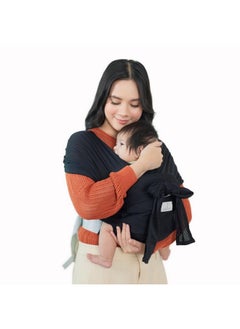 BabbleRoo Baby Wraps Carrier - Baby Essentials Baby Sling Carrier, Secure & Comfortable, Breathable, Easy-To-Use, Adjustable Xs To Xl, Promoting Parent-Child Bonding, Black  - Image 1