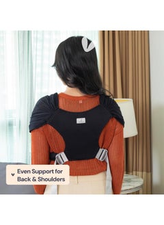 BabbleRoo Baby Wraps Carrier - Baby Essentials Baby Sling Carrier, Secure & Comfortable, Breathable, Easy-To-Use, Adjustable Xs To Xl, Promoting Parent-Child Bonding, Black  - Image 3