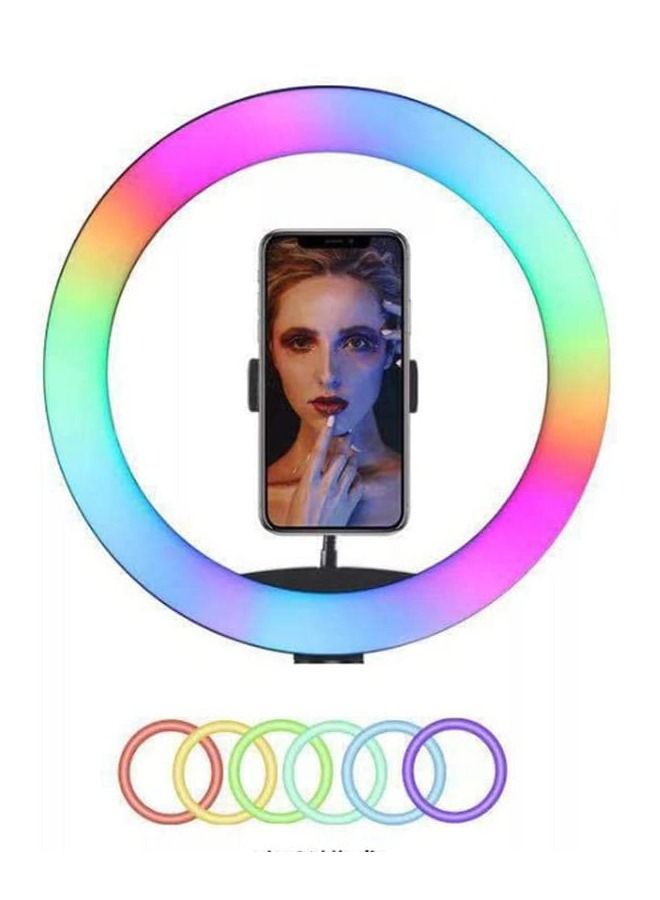Padom RGB Selfie Ring Light with Stand 10 Inch LED Circle Ringlight with Tripod & Phone Holder for Video Record & Photography Lighting iPhone Filming And Live Streaming for YouTube TIK Tok - Image 4