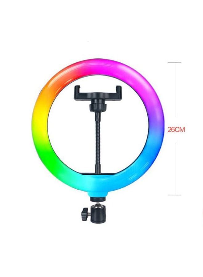 Padom RGB Selfie Ring Light with Stand 10 Inch LED Circle Ringlight with Tripod & Phone Holder for Video Record & Photography Lighting iPhone Filming And Live Streaming for YouTube TIK Tok - Image 2