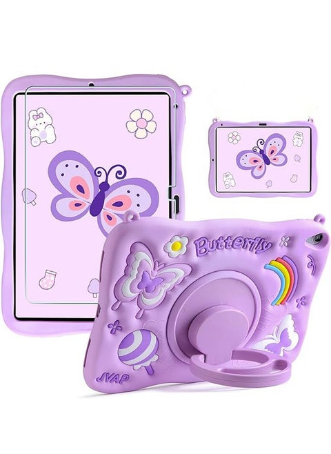 Case for iPad 10th Generation Cute butterfly iPad case with screen protector and 360 degree folding stand.