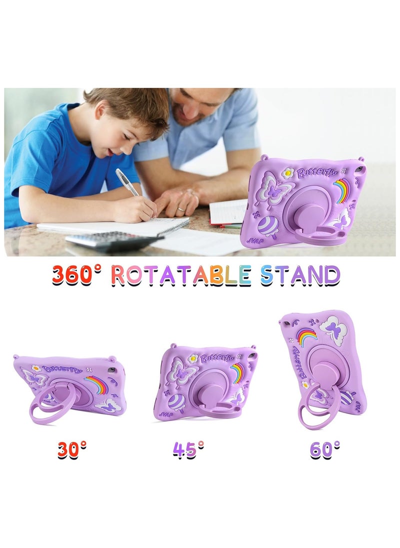 Case for iPad 10th Generation Cute butterfly iPad case with screen protector and 360 degree folding stand.