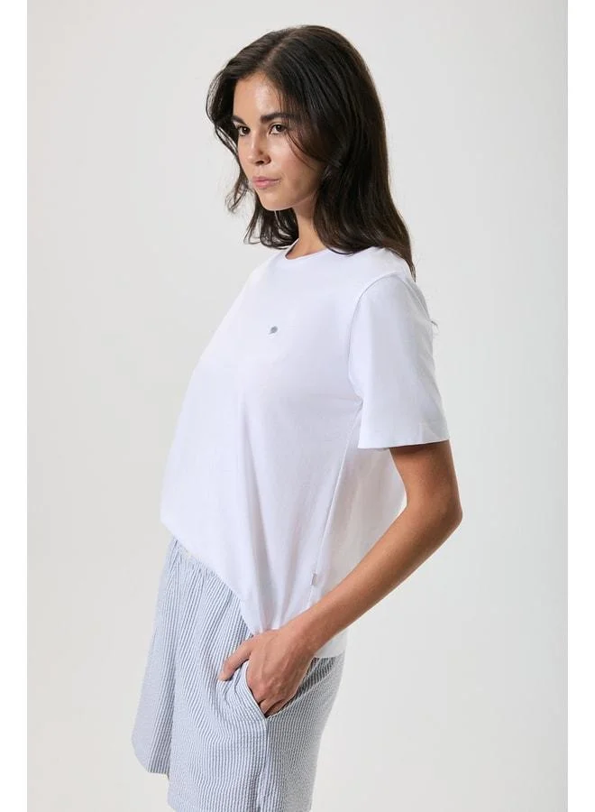 Penye Mood  Round-neck striped shorts set. for Women | Best Price UAE