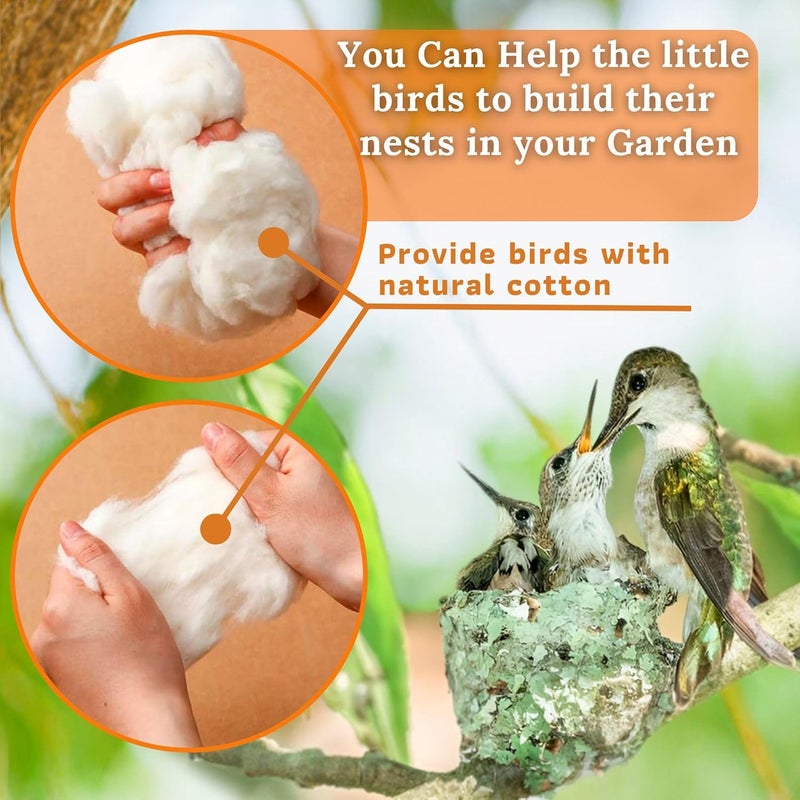 slivche Hummingbird Nesters - 100g Bird Nesting Material for Wild Birds Wrens Finches - Bird Nests Bedding Hummingbird Nesting Materials - Image 3