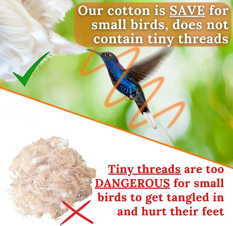 slivche Hummingbird Nesters - 100g Bird Nesting Material for Wild Birds Wrens Finches - Bird Nests Bedding Hummingbird Nesting Materials - Image 5