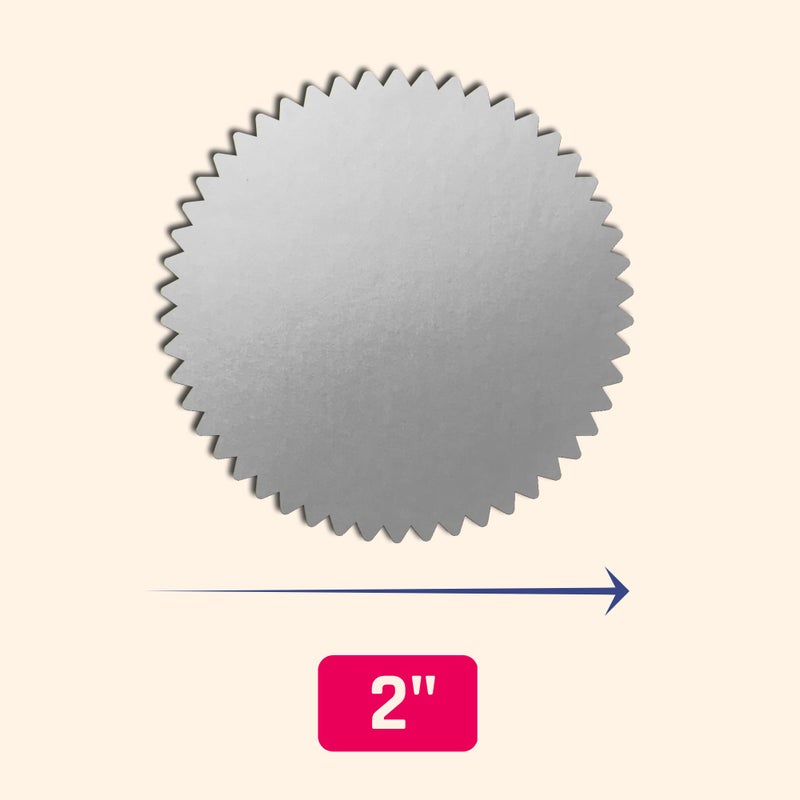 TownStix 400 Pack, 2" Certificate Award Seals Stickers - Silver/Gold - Image 3