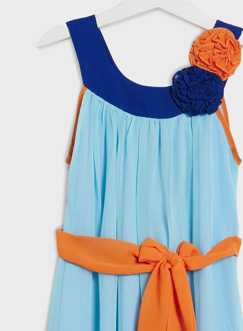 ليتل جولدن ابل Kids Little Tie Waist Belted Dress
