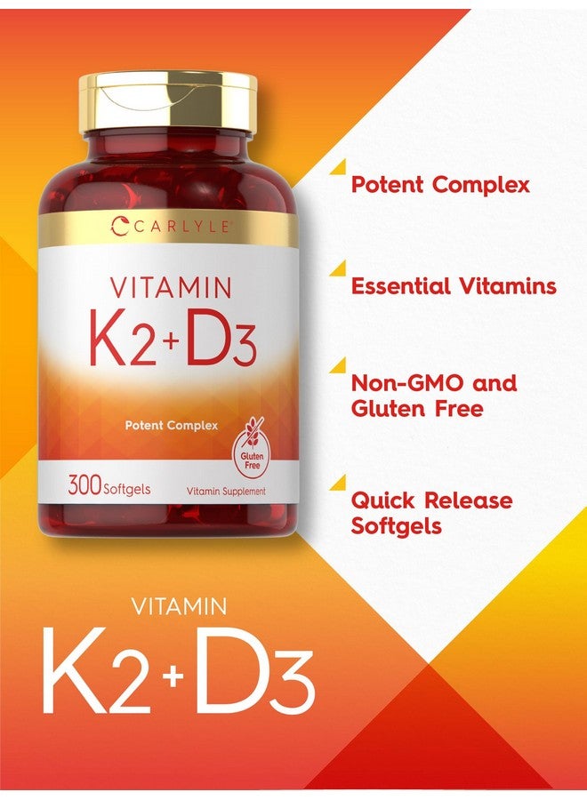 مكمل كارلايل فيتامين ك2 ود3 | 300 كبسولة هلامية | 200 ميكروغرام ك2 MK7 و10,000 وحدة دولية د3 | غير معدل وراثيًا، خالٍ من الغلوتين - Image 4