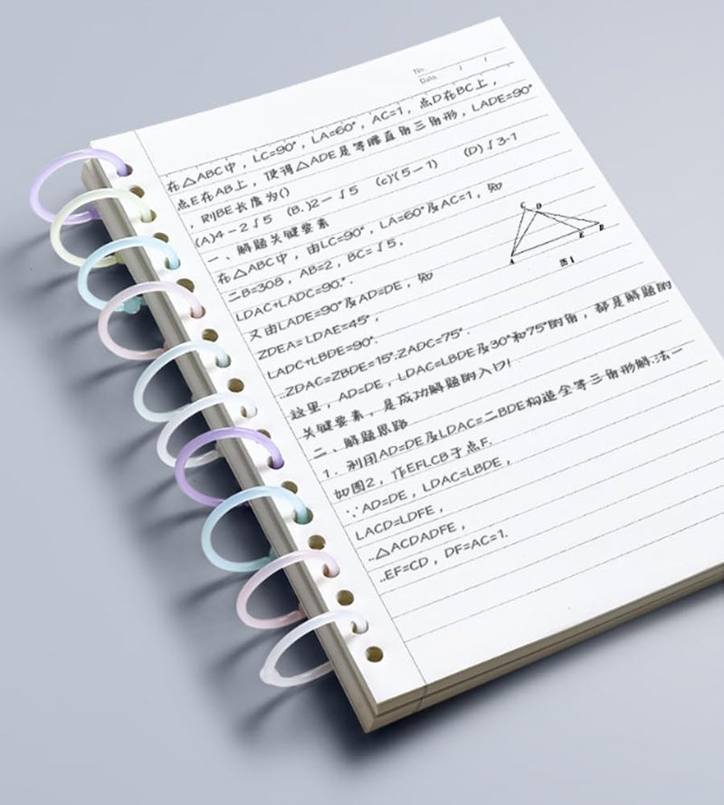 SWIUKPHE 40 Pcs 1 Inch (25mm) Multi-Color Plastic Loose Leaf Binder Rings, Flexible Book Rings for Document, Cards, Calendar, Keychain Organization, School Home Office Supplies - Image 5