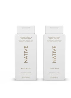 native Native Body Wash Contains Naturally Derived Ingredients | For Women & Men, Sulfate, Paraben, & Dye Free Leaving Skin Soft and Hydrating | Sandalwood & Shea Butter 18 oz - 2 Pk  - Image 1