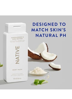 native Native Body Wash Contains Naturally Derived Ingredients | For Women & Men, Sulfate, Paraben, & Dye Free Leaving Skin Soft and Hydrating | Sandalwood & Shea Butter 18 oz - 2 Pk  - Image 4