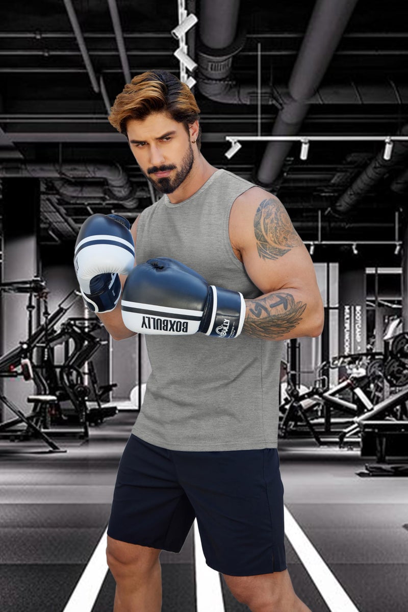 COOFANDY Men's Sleeveless Shirts Cotton 3 Pack Gym Muscle Tee Solid Soft Casual Classic Tank Tops Black/Medium Grey L - Image 3