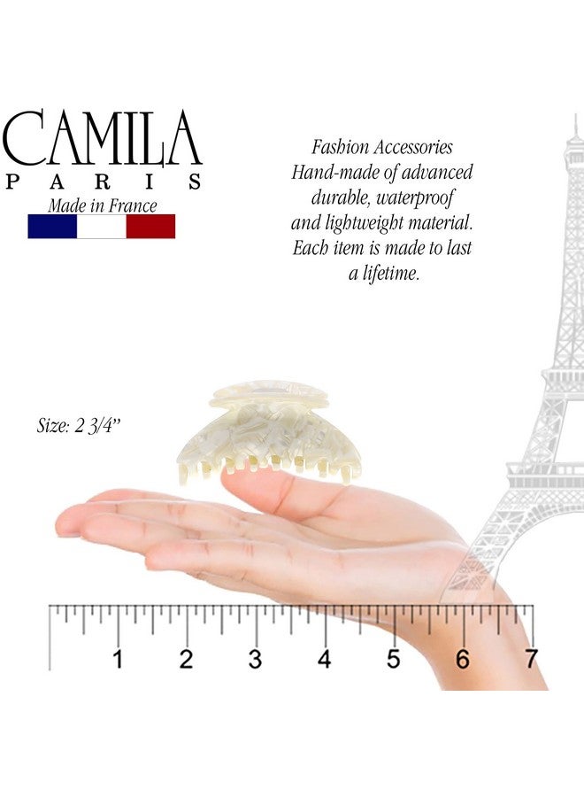 CAMILA Paris Cp3266 French Hair Clip For Women Small 2.75 Inch Handmade White Girls Hair Claw Clips Jaw Fashion Durable Styling Hair Accessories For Women Strong Hold No Slip Grip. Made In France - Image 3