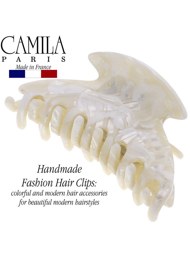 CAMILA Paris Cp3266 French Hair Clip For Women Small 2.75 Inch Handmade White Girls Hair Claw Clips Jaw Fashion Durable Styling Hair Accessories For Women Strong Hold No Slip Grip. Made In France - Image 2