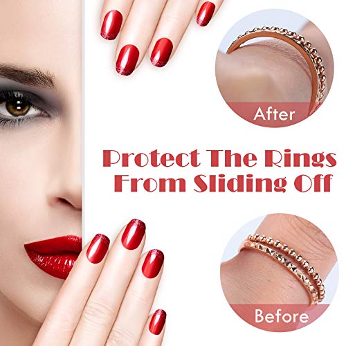Weewooday 12 Pack Ring Sizers for Loose Ring with Measuring Tool 12 Size Fitter for Spacer & Tightener Invisible Rings Size Adjuster Guard for Women Men Fit Bands Width to 4-11 mm Any Rings(12 Pieces) - Image 4