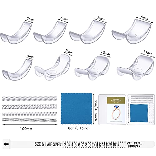 Weewooday 12 Pack Ring Sizers for Loose Ring with Measuring Tool 12 Size Fitter for Spacer & Tightener Invisible Rings Size Adjuster Guard for Women Men Fit Bands Width to 4-11 mm Any Rings(12 Pieces) - Image 2