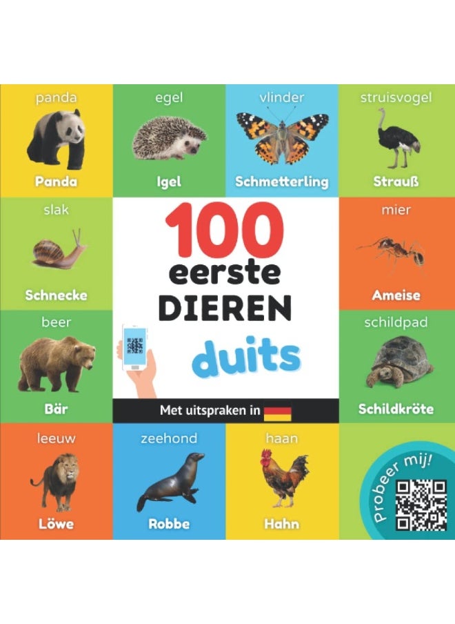 100 eerste dieren in het duits: Tweetalig fotoboek for kinderen: nederlands / duits met uitspraken  - Image 1